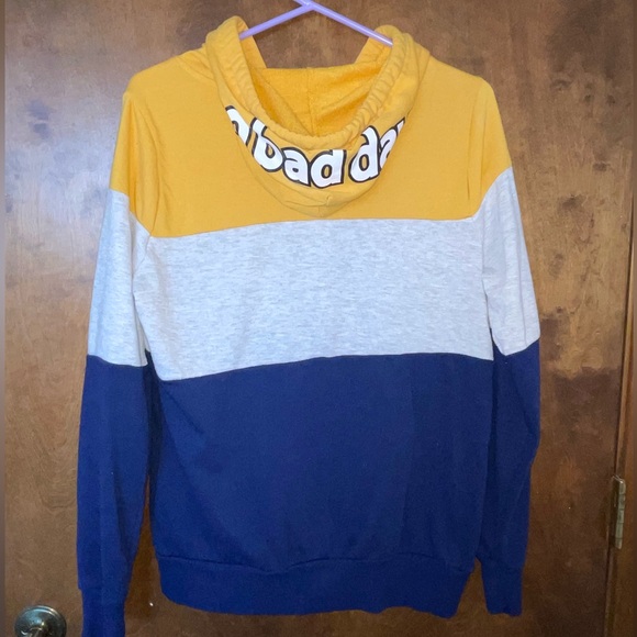 No Bad Days Hoodie Yellow Gray Blue Miss Chievous Women’s Medium - Picture 3 of 7